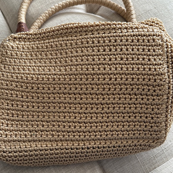 The Sak Beige Straw Tote with Brown Trim - Picture 11 of 16